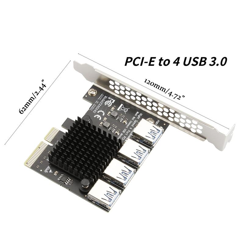 20Gbps PCI-E 4X 1 na 4 USB 3.0 r pro Těžbu Miner Multiplikátor Rozšiřující Karta Stolní Počítač nabídka Adaptér