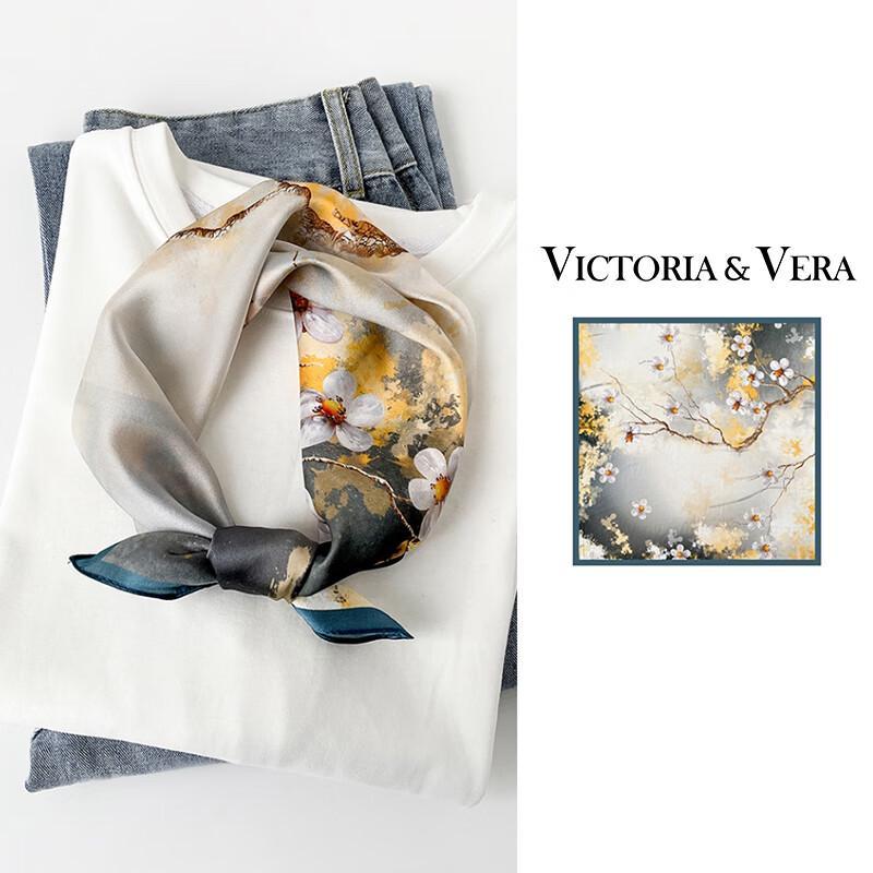 VICTORIA&VERA Mulberry Silk Ink Print Scarf