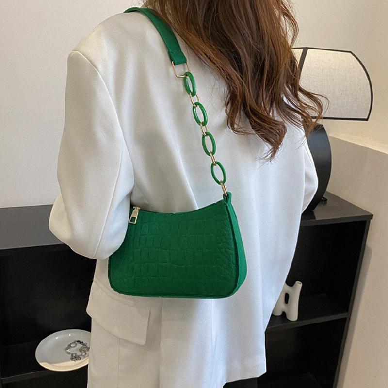 Mode Damenhandtasche Damen Filz Achseldesign Luxus Tote Herausgebracht unter Crescent Kleine quadratische Tasche