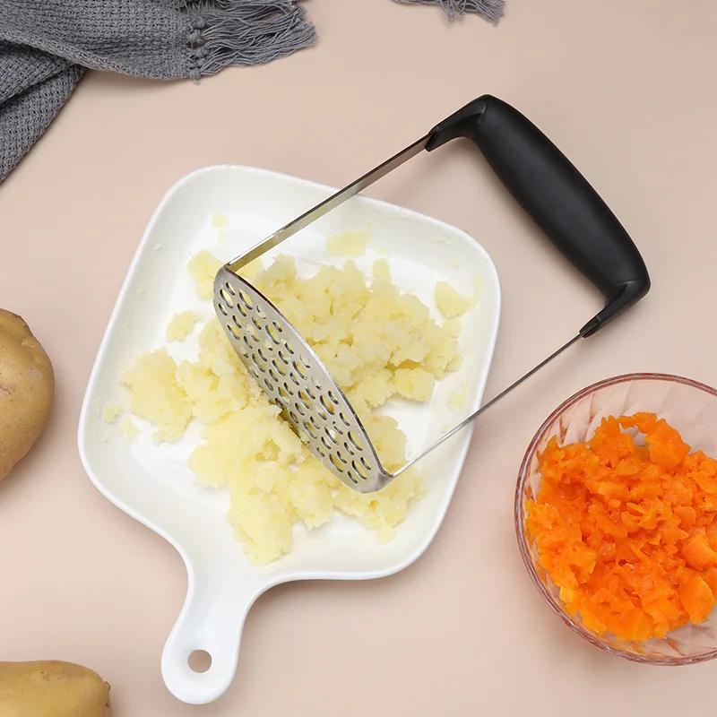 2025 New Stainless Steel Potato Masher Foldable Vegetables and Fruit Ricer Handheld Garlic Presser