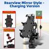 Motorcycle Bike Phone Holder w/ Shock Absorbe Handlebar M8 M10 Rearview Mount for 4.7-7.1 inch Shockproof Mobile Phone Stand