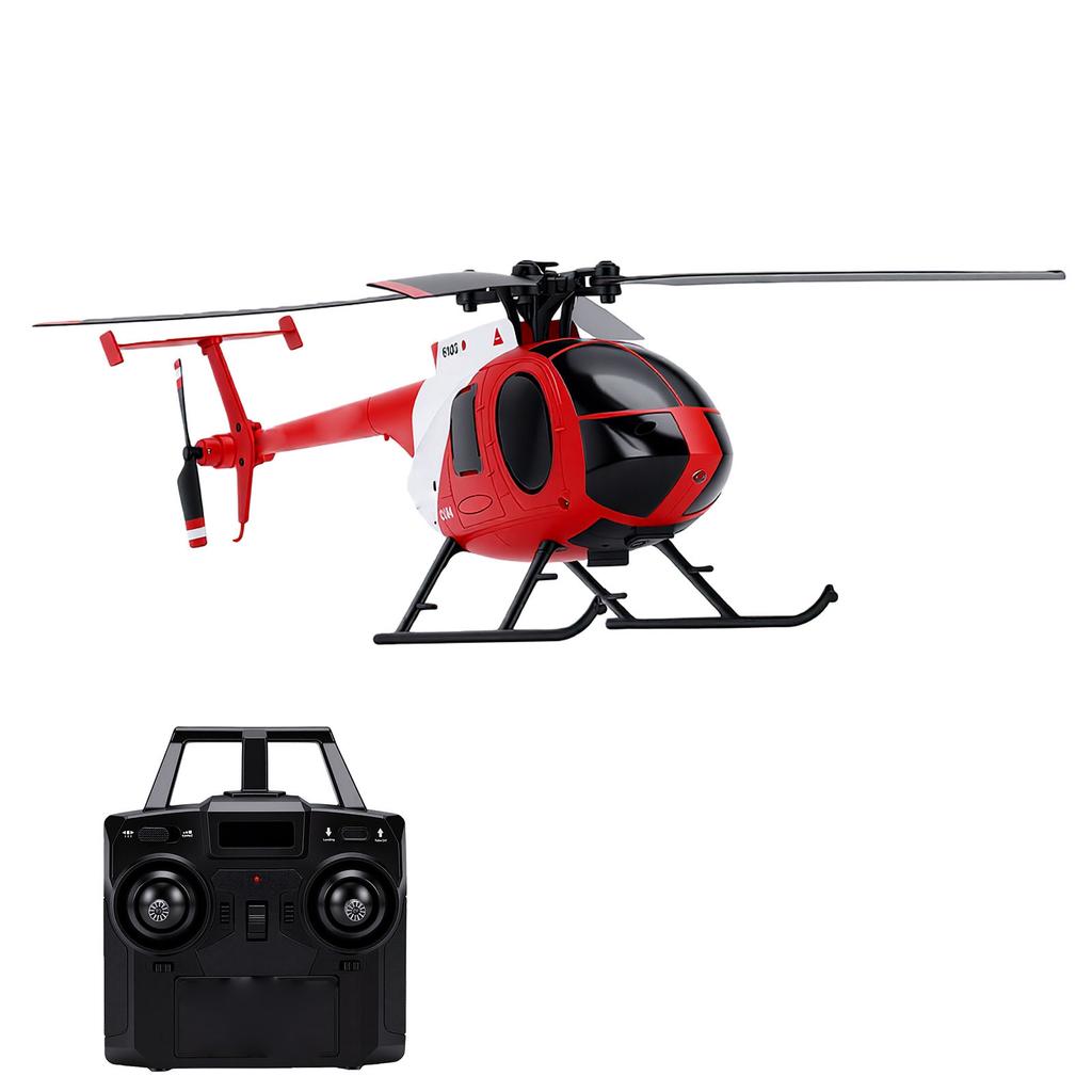 4CH RC Helicopter, 1 48 Scale 2.4G Flybarless Remote Control Helicopter with 6 Axis Gyro, Optical Flow Positioning,