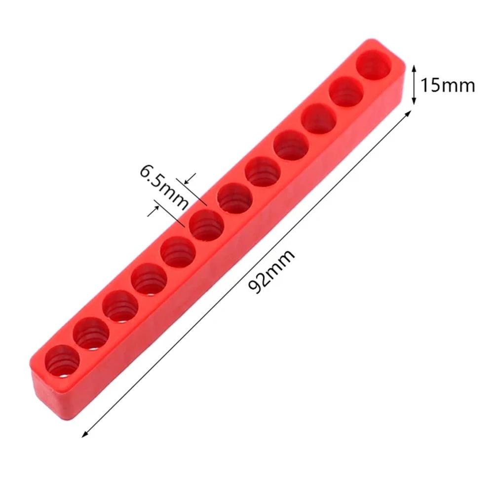 5pcs 12 Holes Screwdriver Bit Holder 1/4 Inch Hex Shank Screwdriver Drill Bit Bracket Plastic Screw Driver Storage Stand