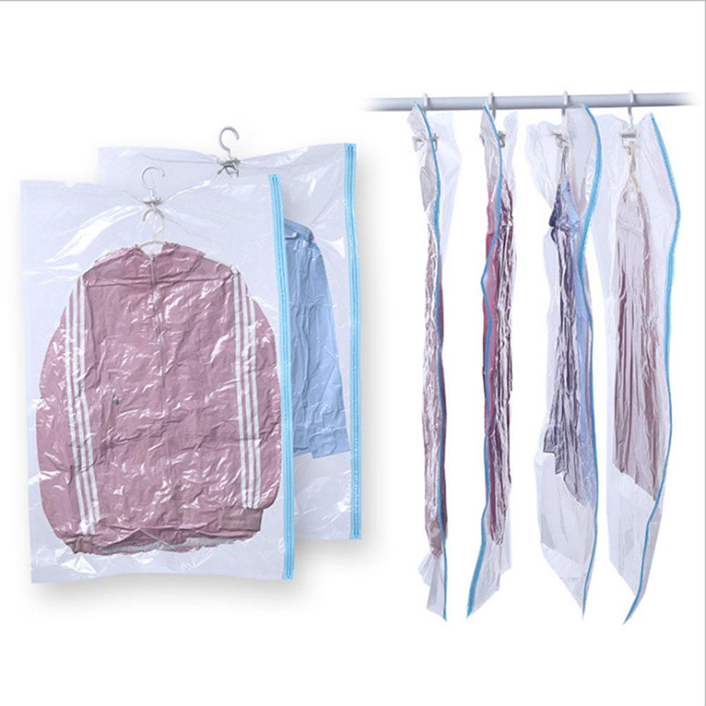 Space Saver Hanging Clothing Compression Bag Transparent Large Size Thickening Vacuum Bag Giving Large Vacuum Pump and Sealing Scratch