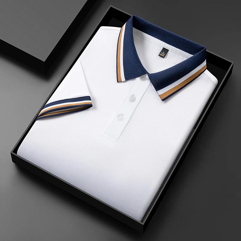 New Men's Business Casual Short Sleeved Shirt Solid Color Polo Shirt Fashionable Breathable Comfortable Versatile Top