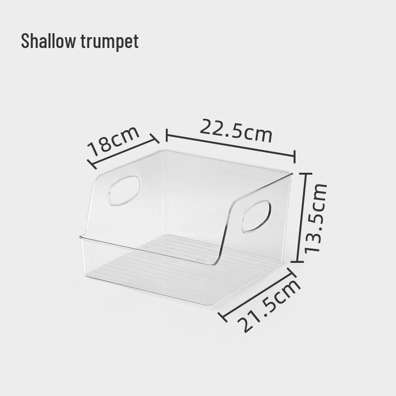 Transparent PET Storage Box for Books, Snacks, Fruits, Vegetables, and Kitchen Organization