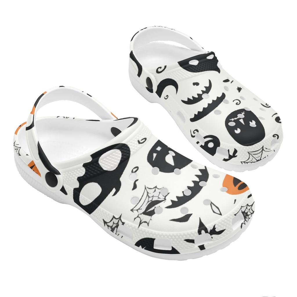 White Printed EVA Clogs for Women Men Ventilated Breathable Slip On Casual Shoes Lightweight Summer Sandals Daily Walking