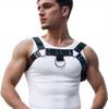 Herren Punk Stil Leder Brust- und Schultergeschirr Party Cosplay Version Schwarz