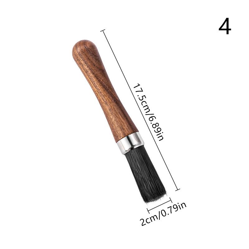 Coffee Brush Grinder Cleaning Tool Bar Counter Powder Home Coffee Brush Remove Coffee Residue Wooden Handle Espresso Brush
