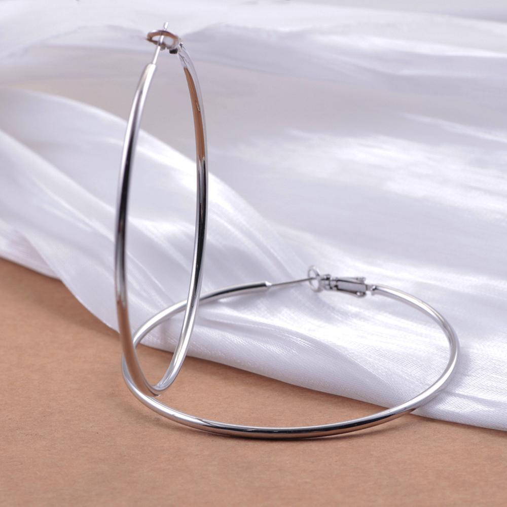 925 Sterling copper Large Earrings With Exaggerated Ear Loops Trendy And Fashionable For Daily Wear Suitable For Women