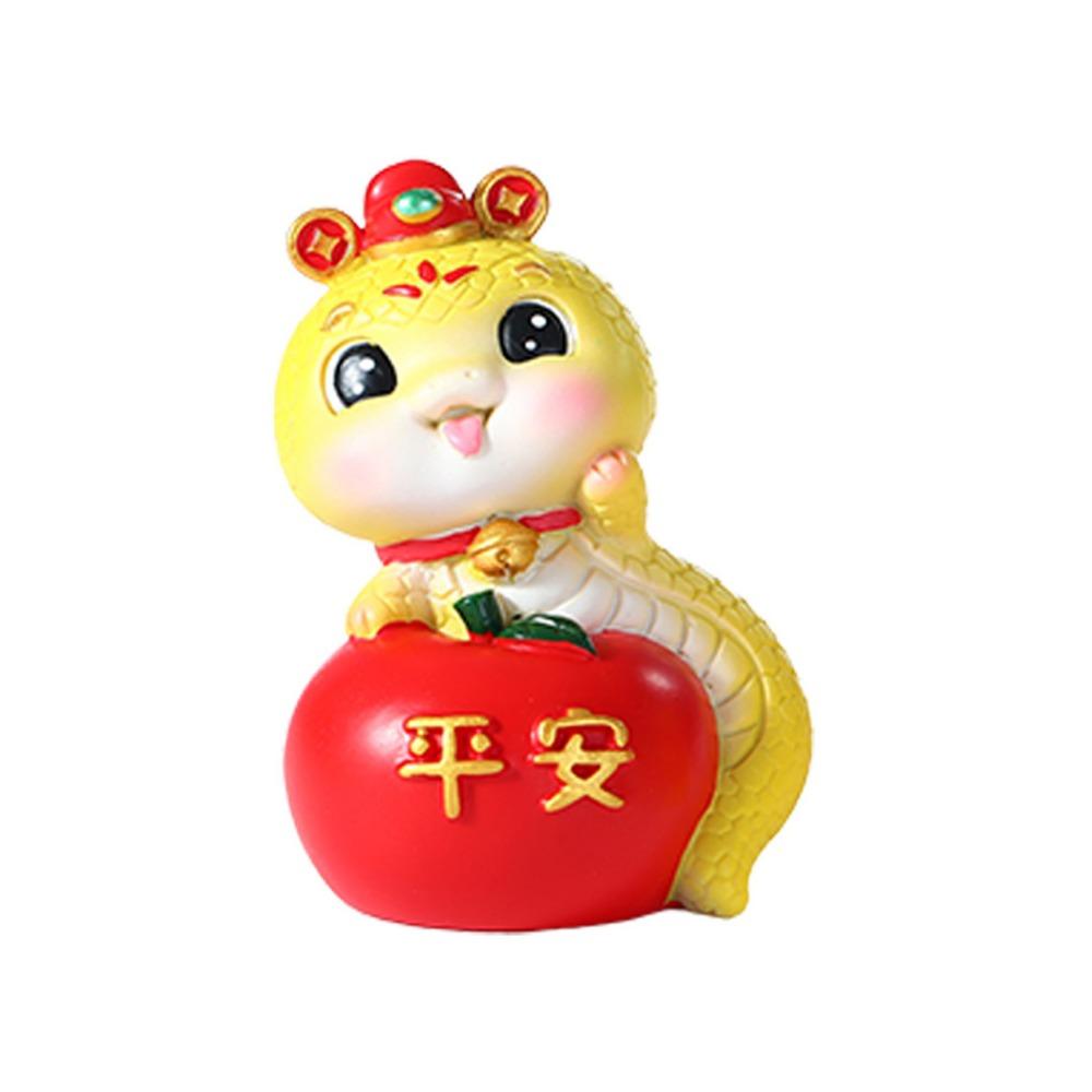 Mini Cartoon Snake Figurines Resin Car Interior Ornament Cute Snake Ornament  Spring Festival