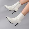 New Style Luxury Spring Pointed Toe Women Modern Ankle Boots Soft Leather Short Booties Concise Women's High Heels Shoes