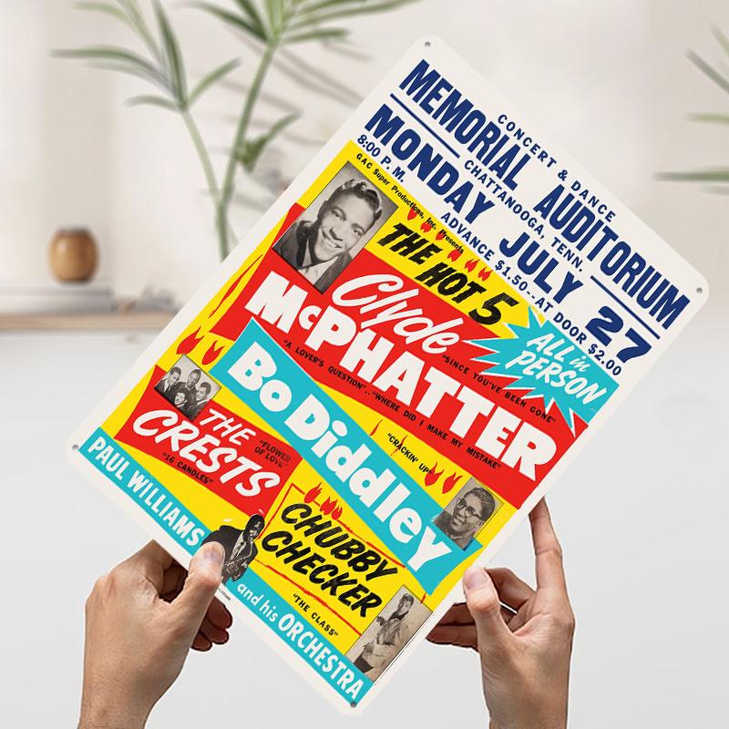 

Vintage Music Concert Metal Poster Customized Wall Art Retro Vintage Tinplate Signs for Room Decoration At Home Decor Items Men 7.9x11.8In(20x30cm)