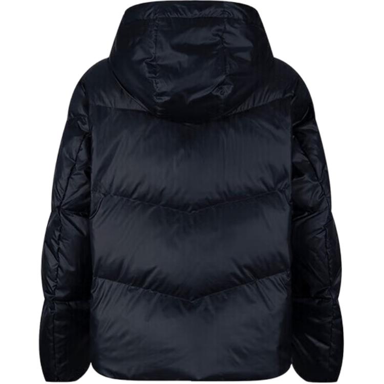 Li Ning Solid Color Zipper Versatile Hooded Casual Down Jacket Women outerwear AYMV210-5