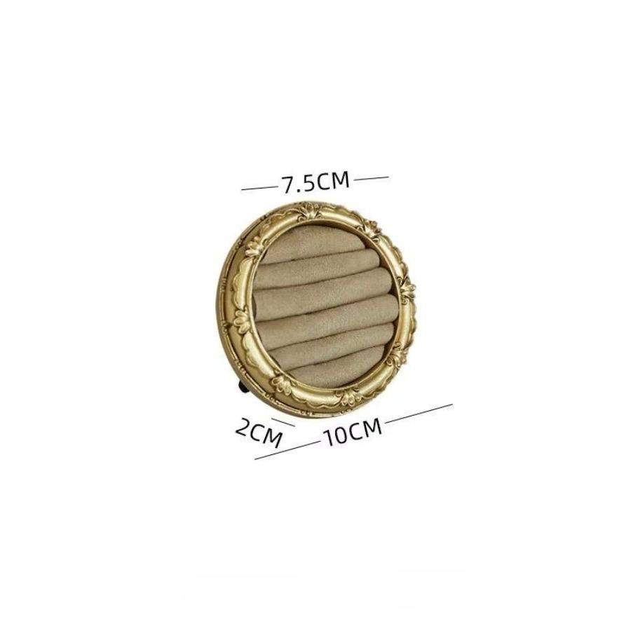 1PC Gold Frame Velvet Jewelry Display Tray Ring Earring Holder Wedding Gift Home Storage Elegant Anti-scratch Velvet Lining