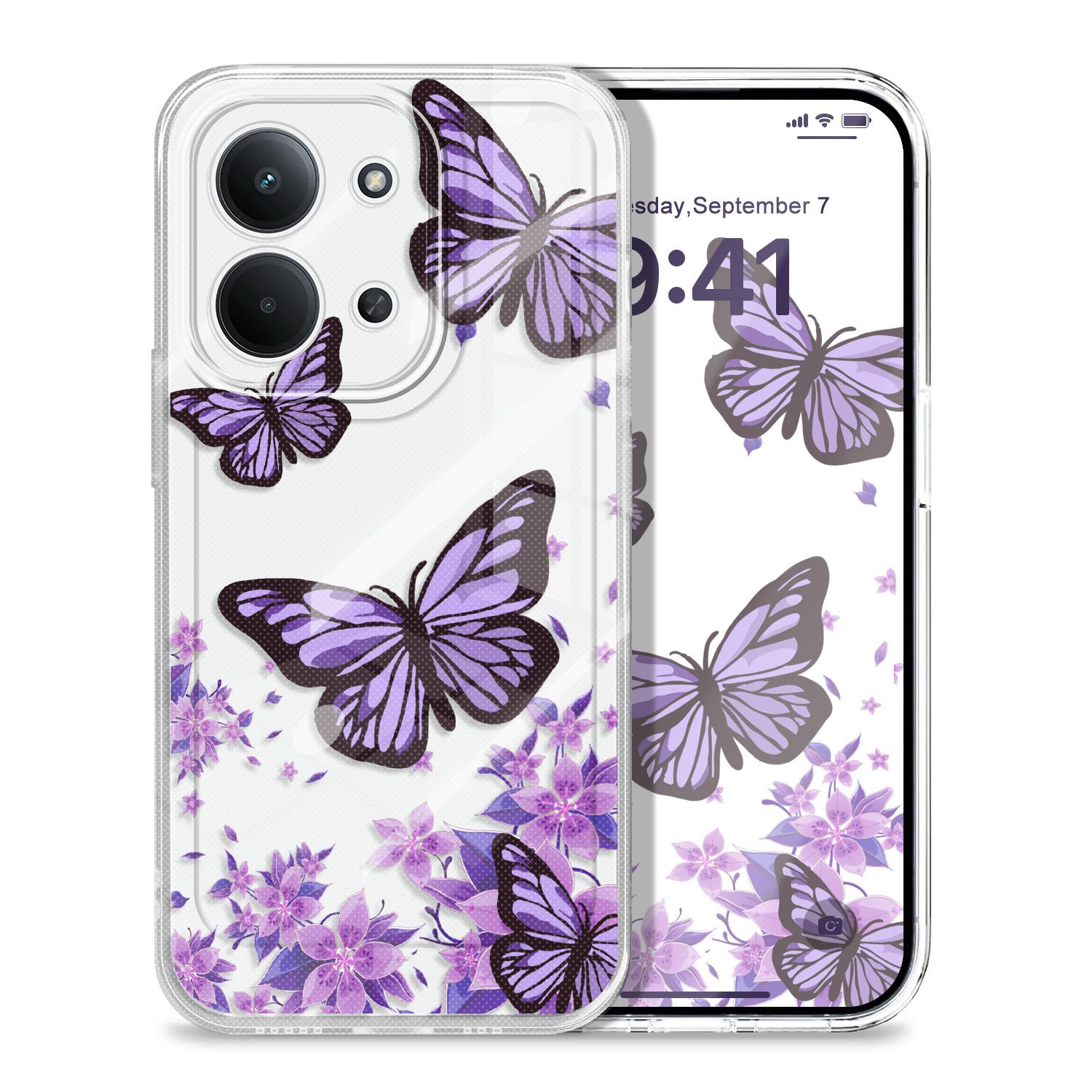 

Sky Butterfly Transparent Phone Case For Xiaomi Redmi Note 15 14 13 12 Pro Plus 15 15C 13 13C 12 12C Soft TPU Cover Redmi Note 13ProPlus