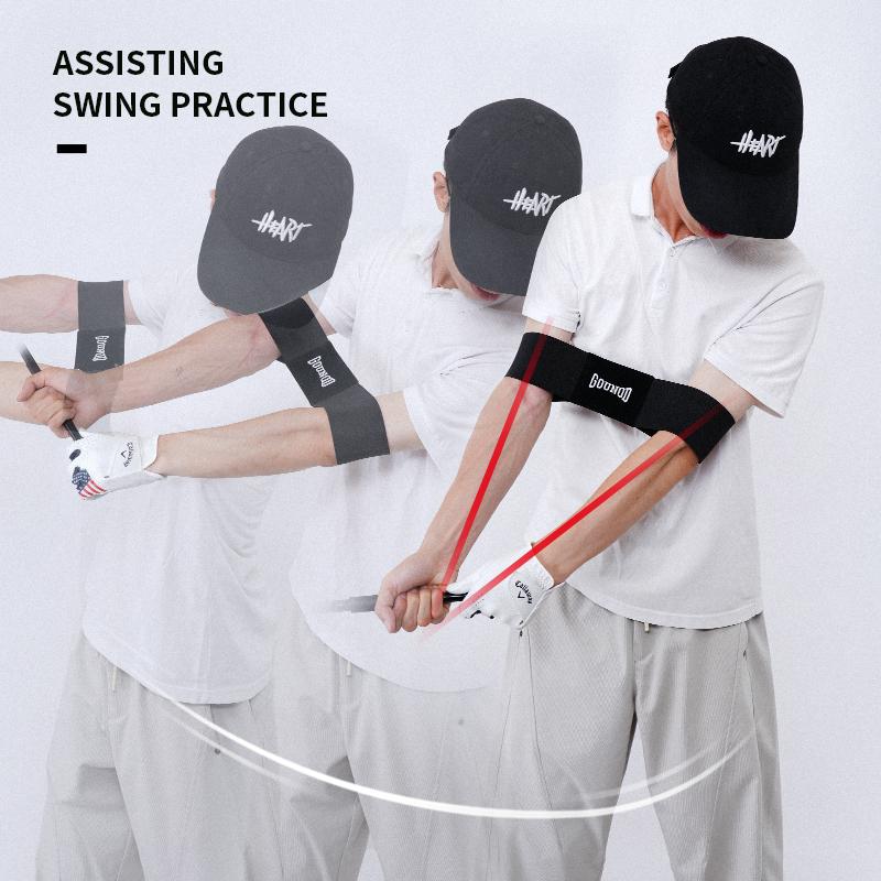 Black Golf Swing Training Aid Corrective Armband Belt for Outdoor Practice Exercises