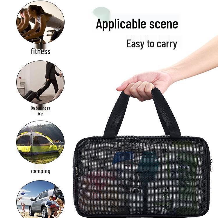 Large Capacity Mesh Travel Bath Bag - Breathable and Quick-Dry
