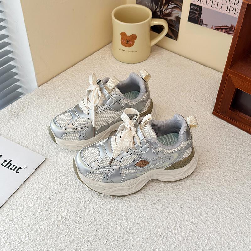 

Girls sneakers Children s breathable dad shoes 2025 autumn new popular Korean version running shoes Boys shoes Size 26-31 FCL shot 48 pairs шампанского