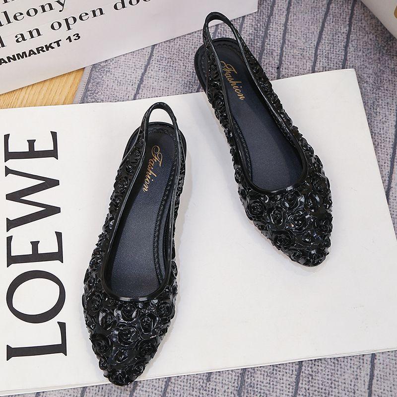 

Модні низькі квіткові дощові чоботи Жіночі нековзні неглибокі водонепроникні туфлі Вуличне гумове взуття Калоші Потовщені дощові чоботи 37