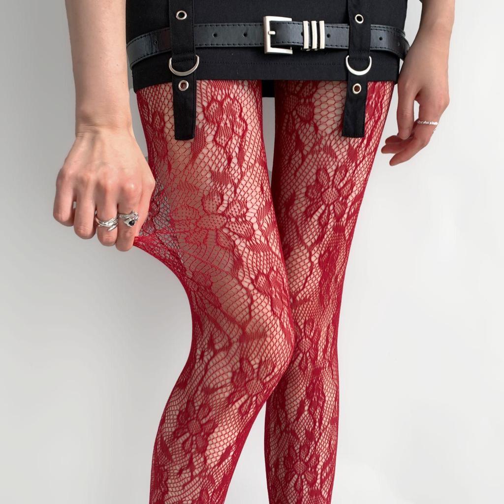 Spicy Y2K Cutout Lace Fishnet Stockings - Spring/Summer