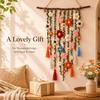 Handmade Bohemian Style Crochet Flower Wall Decoration Pendant Flower Weaving with Hanging Feature for Home Decor