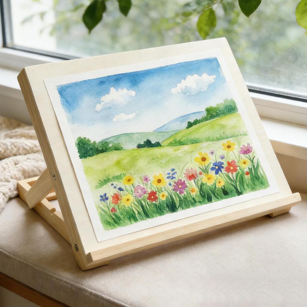Desktop Easel for Painting Wooden Adjustable Angle Foldable Board Portable Tabletop Easels for Beginners Teens Artists Students