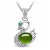 Elegant white swan pendant, hot-selling Hetian jadeite swan pendant, silver necklace, Qixi Festival gift for girlfriend