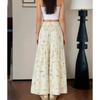 Summer Floral Pants Women's High Waist Loose Thin Wide Leg Elegant Skinny Versatile Straight Pants Trousers