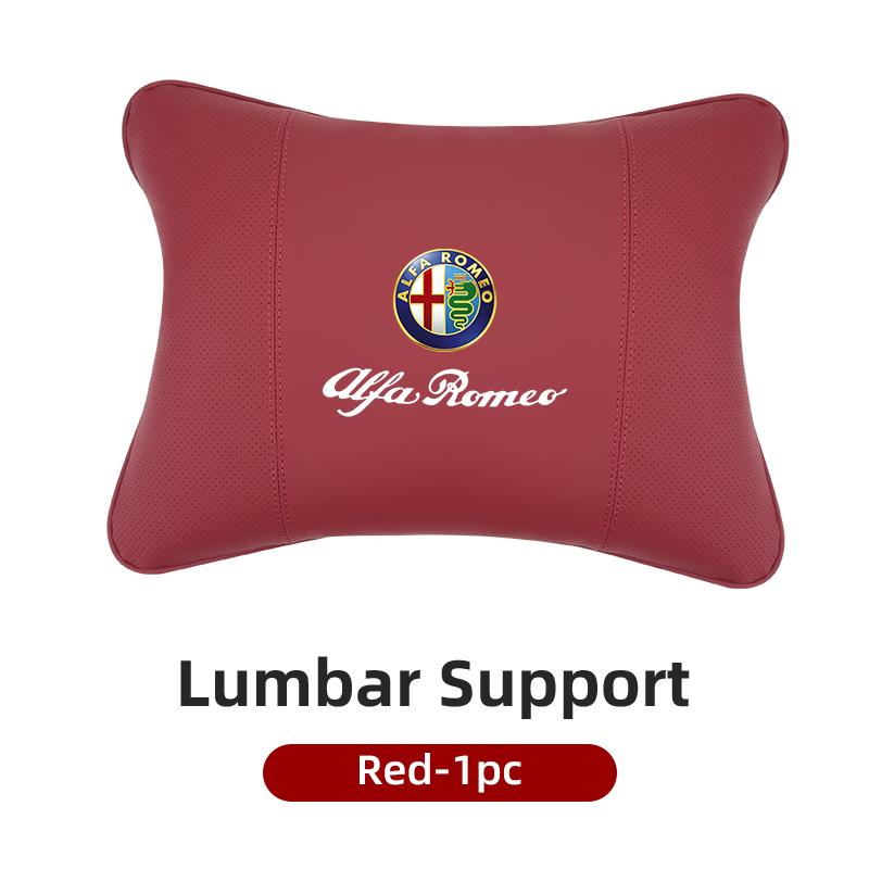 BBDK7 Leather Car Seat Neck and Back Pillow Breathable Accessories For Alfa Romeo 159 Giulietta Giulia 147 Mito 156 166 GT