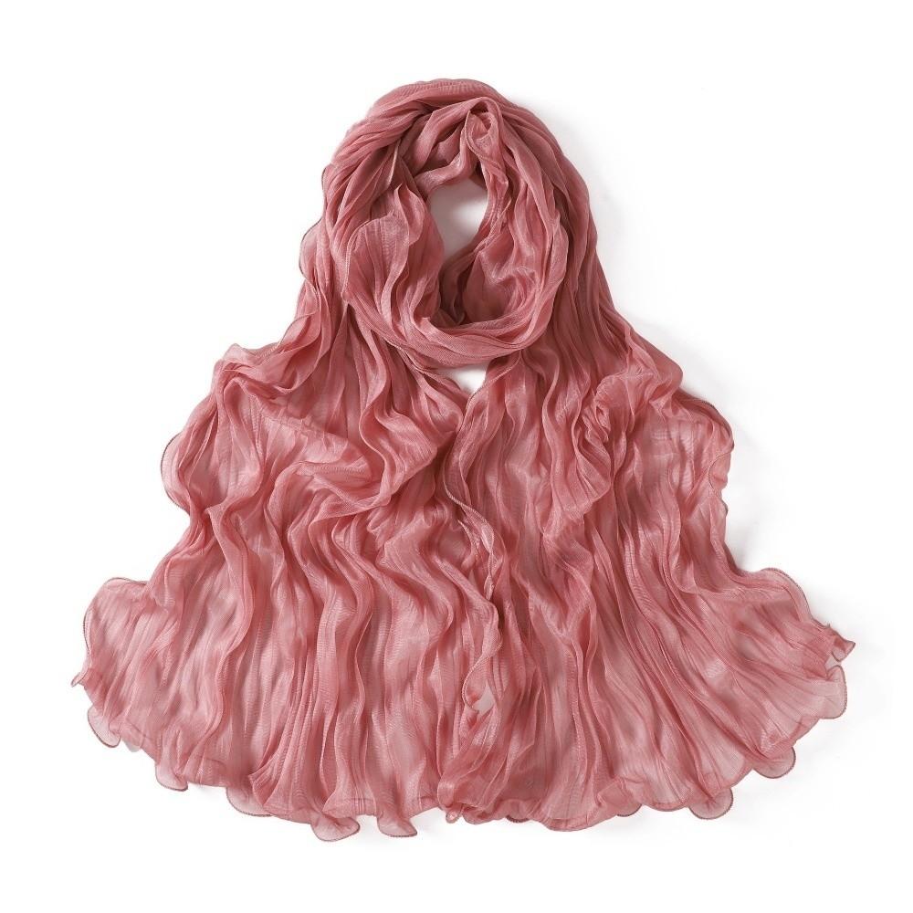 Fashion Solid Color Shiny Bubble Crepe Hijab Long Sunscreen Africa Headband Breathable Thin Muslim Wraps Shawl Women
