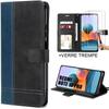 Wallet Case - E.F.CONNECTION - for Redmi Note 10 Pro - Navy Blue-black Leather Effect - 2 Tempered Glasses Included