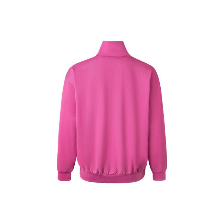 Adidas Giacca Originals con Stampa Testuale Color Block Collo Alto Maniche Lunghe Giacca Unisex Viola Antico Rosso JG3777