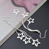 High quality silver color Tassel hanging stars Earrings for woman fashion wedding party Jewelry Christmas Gift