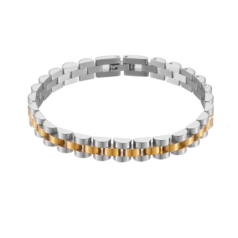 Custom New Dainty Thick Watch Statement Bracelet Fashion Jewelry Stainless Steel Waterproof Watch Band Link Chain Bracelet