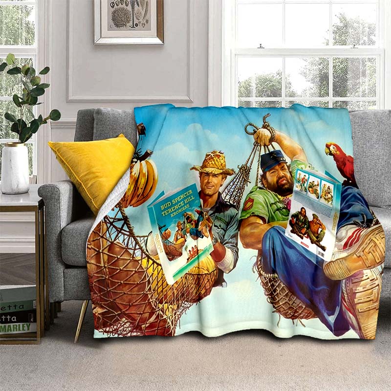 Bud Spencer Terence Hill Wirft Wirft Decke für Kindersofa Reise Wandern Picknick Beding Super Weiche Flanelldecke Geburtstagsgeschenk