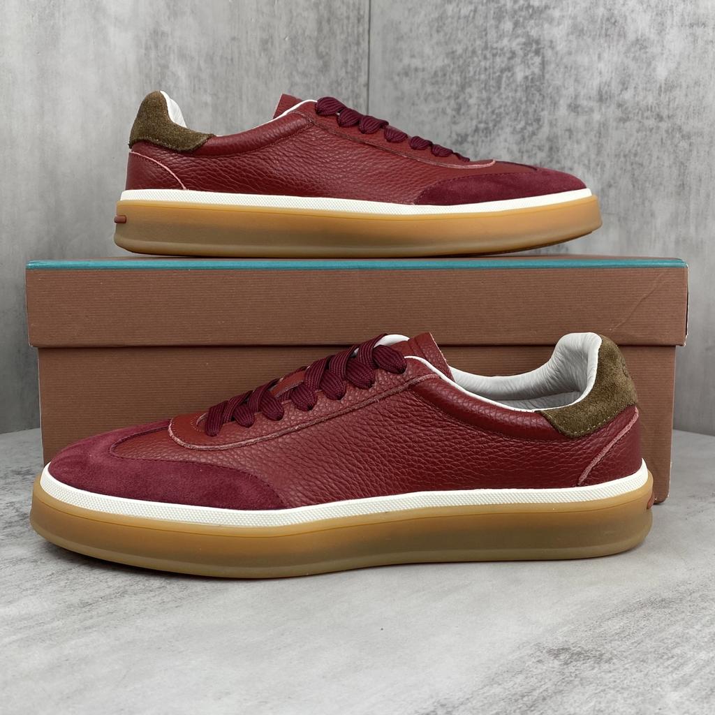 Holiday Gift Luxury Shoes Casual Sneakers Handmade Unisex Style Leather Upper Calfskin Lining Oxford Sole Breathable Non-slip