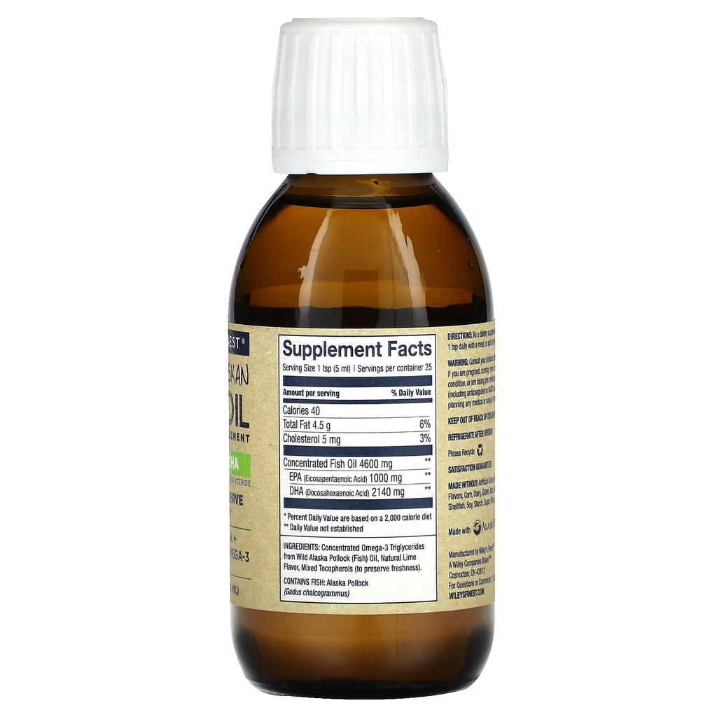 Wiley'S Finest, Wild Alaskan Fish Oil, Summit Dha, 125 Ml (4.23 Fl Oz)