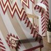 Bohemian Aztec Rural Farmhouse Red Sheer Curtains for Living Room Decoration Window Curtains Kitchen Tulle Voile Curtains