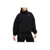 Nike Logo Solid Color Faux Lamb Fleece Jacket Women Jacket Black DQ6847-010