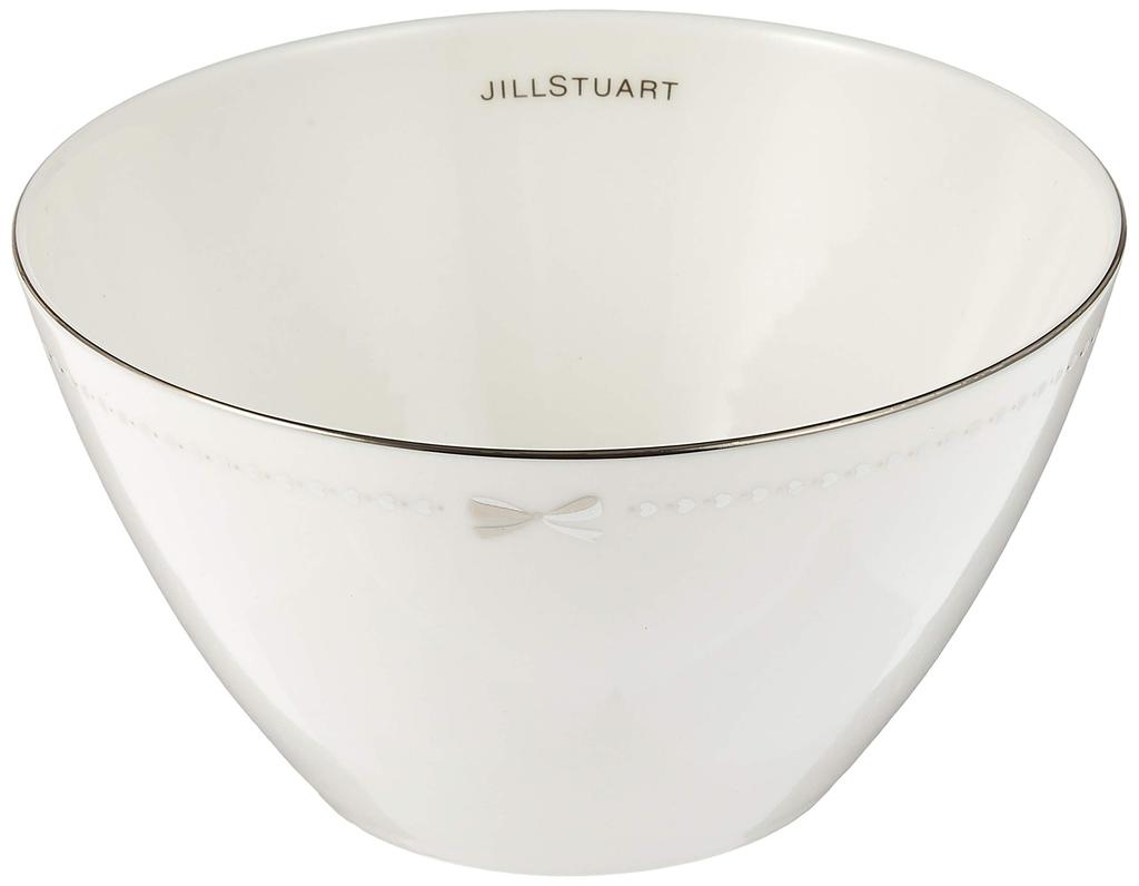 JILL STUART Bowl and Plate Ribbon Stylish and Pair of Small Made in Gift Set, 13cm, Silver, Pattern, Cute, Bowls, Japan, Boxed, 41635-33351