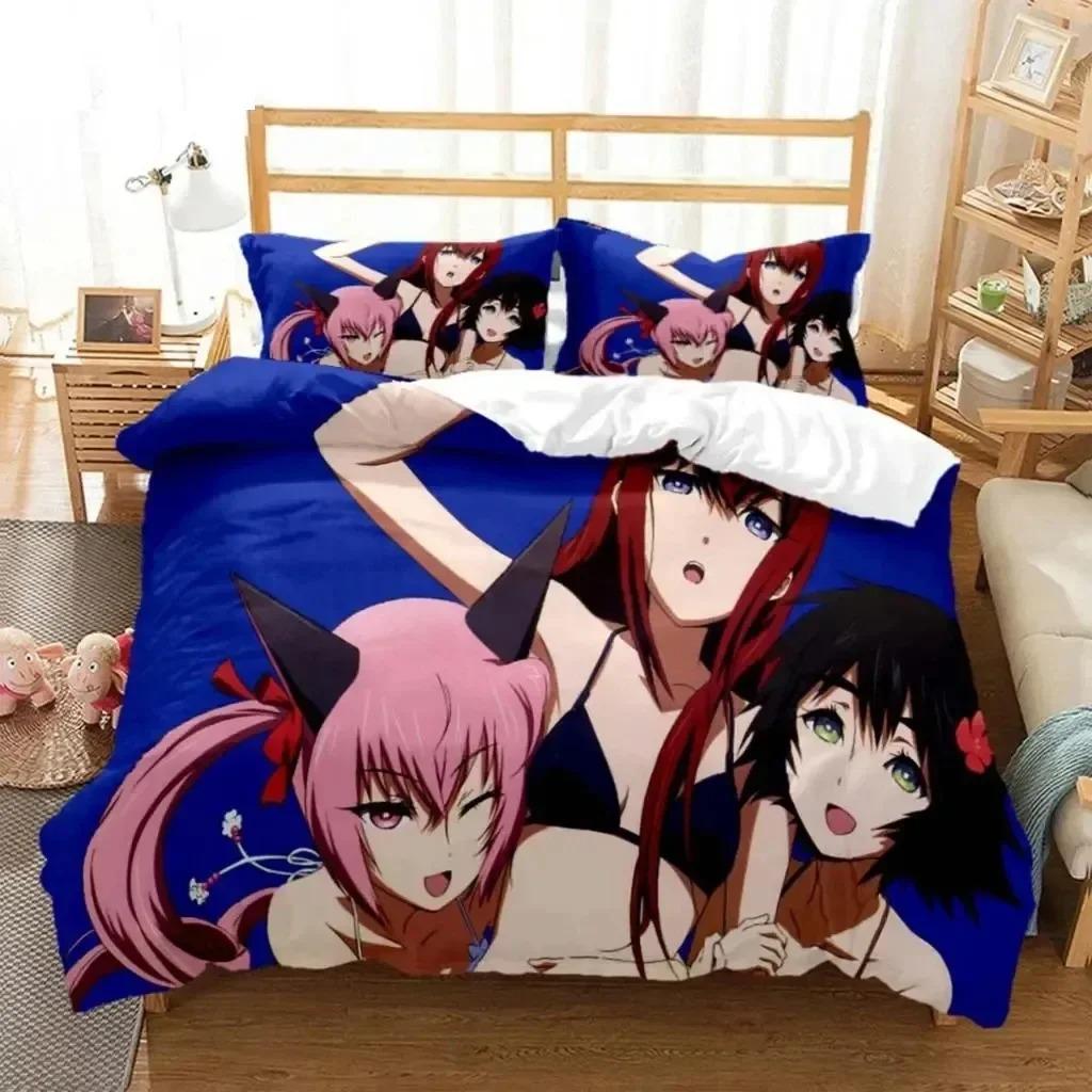 3D-Druck Anime Steins Gate Bettwäsche-Set Doppelbett Twin King Weiche Bettbezug Warme Decke Kissenbezug Junge Männer Junge Frauen Erwachsene Schlafzimmer