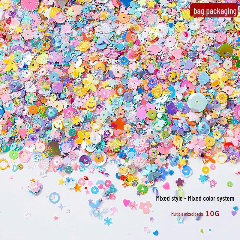 

Радужные блестящие аксессуары для нейл-арта: Блестки смешанного стиля и наполнители-зыбучие пески для украшений ручной работы