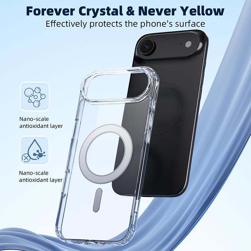 Magnetický bezdrátový nabíjecí kryt Magsafe pro iPhone 17 Pro Max iPhone17 Air Hybridní pevný měkký kryt pro iPhone17ProMax 17Pro 17Air