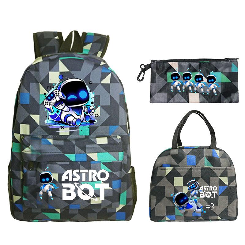 Neues Astro Bot Spiel Merchandise Druck Grund- und Sekundarschule Schultasche Außenhandel Freizeit Kinder Federmäppchen Lunchtasche