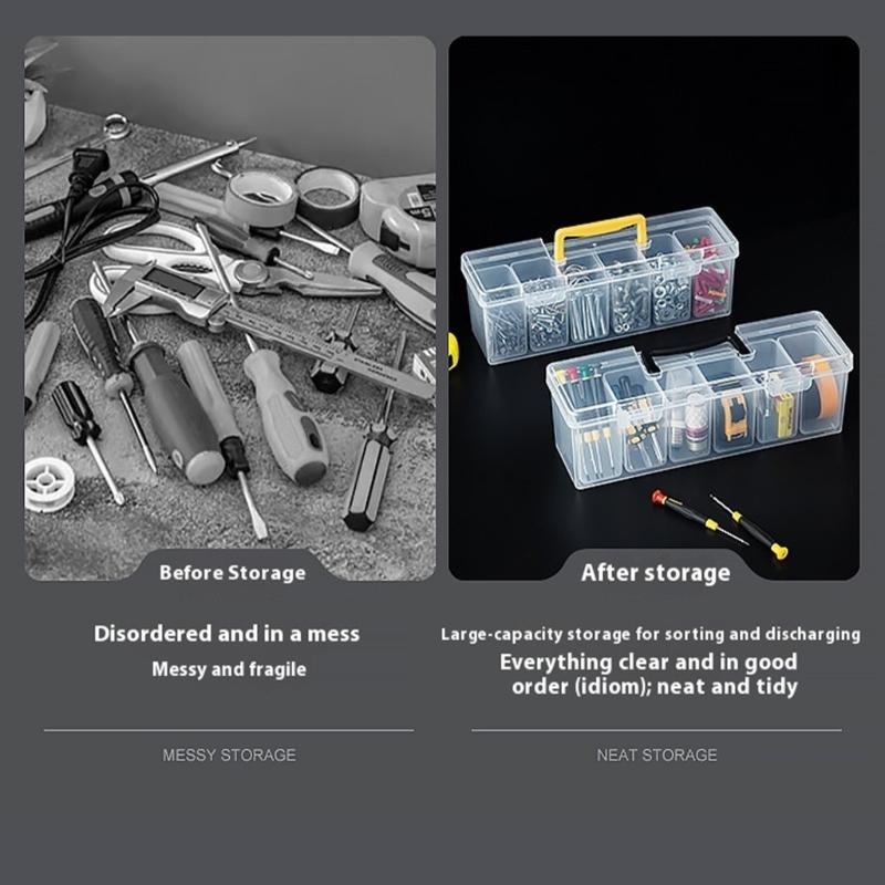 Removable Compartment Tool Storage Box Multifunctional Hardware Organizer Compact Portable Case for Home Garage Car
