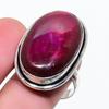 Natural Pink Labradorite Gemstone 925 Sterling Silver Jewelry Ring Size 9 AR-17650