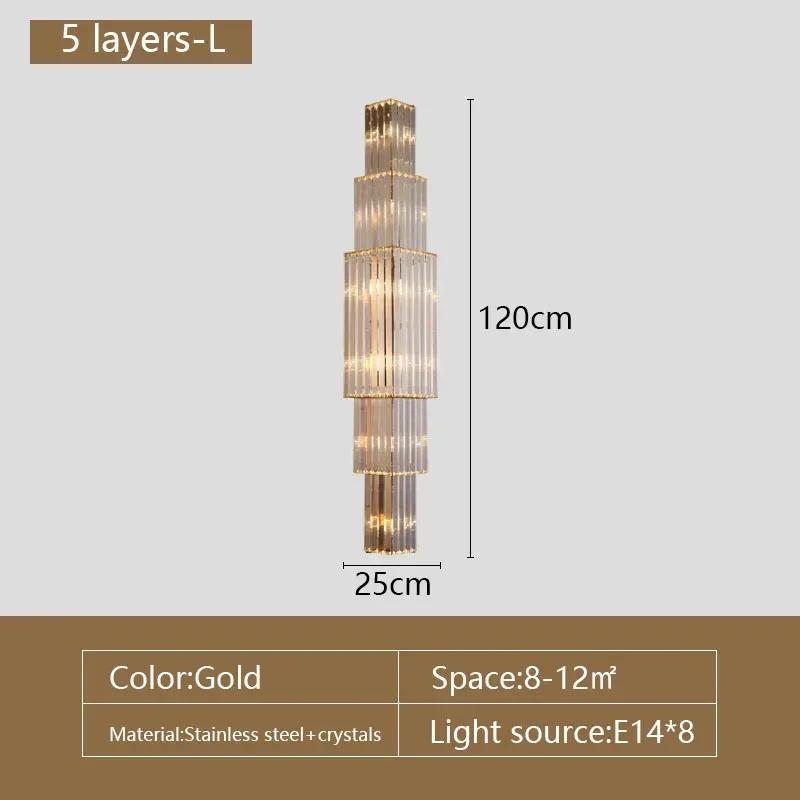 European Luxury Hotel Lobby Crystal Wall Lamp Club Villa Living Room Office Indoor Room Decoration Lighting Fixture Wall Lamp