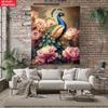 Peacock Tapestry Bird Art Wall Hanging Floral Bohemian Decor Elegant Home Decoration Tropical Nature Art Living Room Accent
