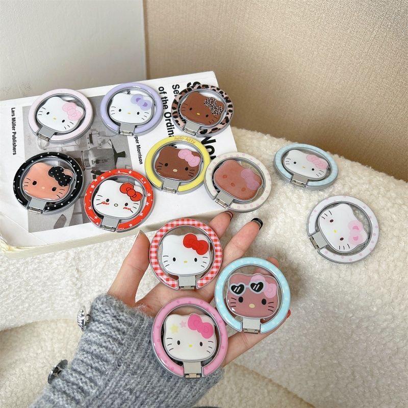Exquisite Heart Stars Cat Phone Holder: Cute, Painted, and Doubles As a Makeup Mirror